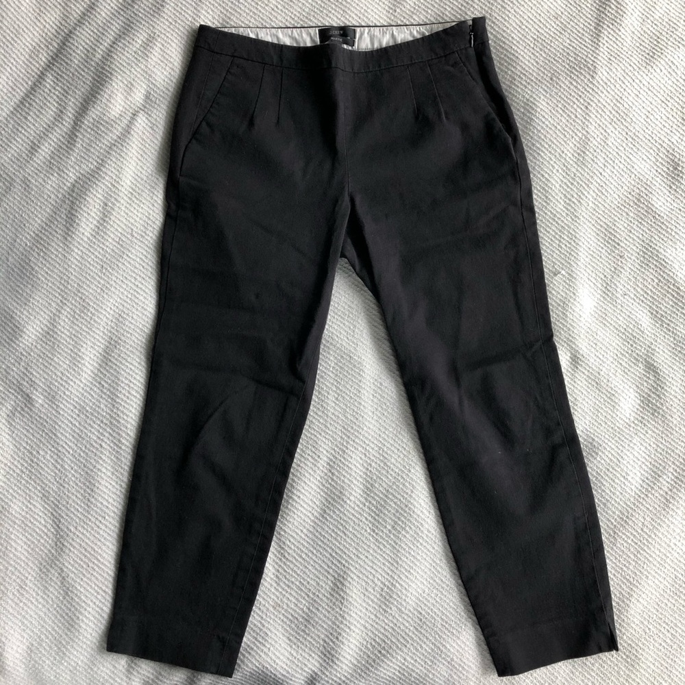 Petite JCrew Mattie Cropped Pants in Black